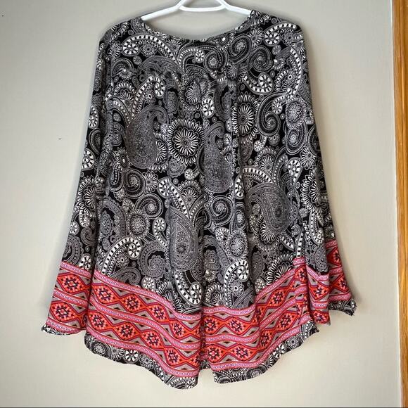 By Design Black & Pink Patterned Blouse Size L - Picture 2 of 12